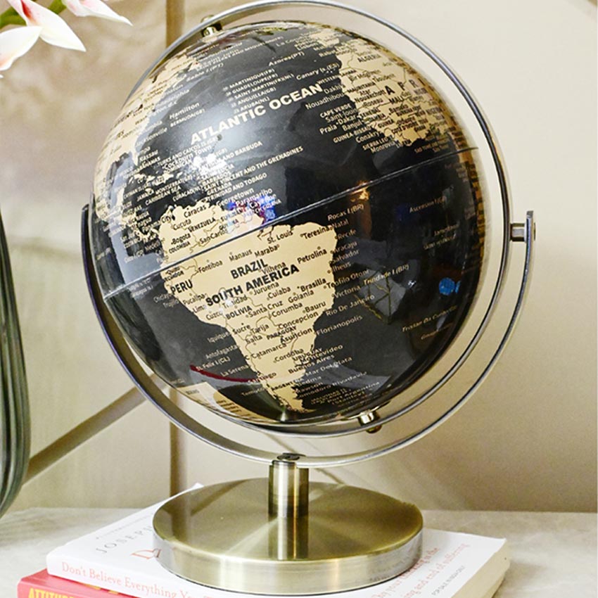 Classic Elegance Globe On Metal Stand | 9 x 11 inches