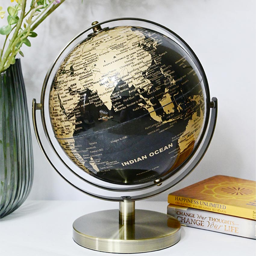 Classic Elegance Globe On Metal Stand | 9 x 11 inches
