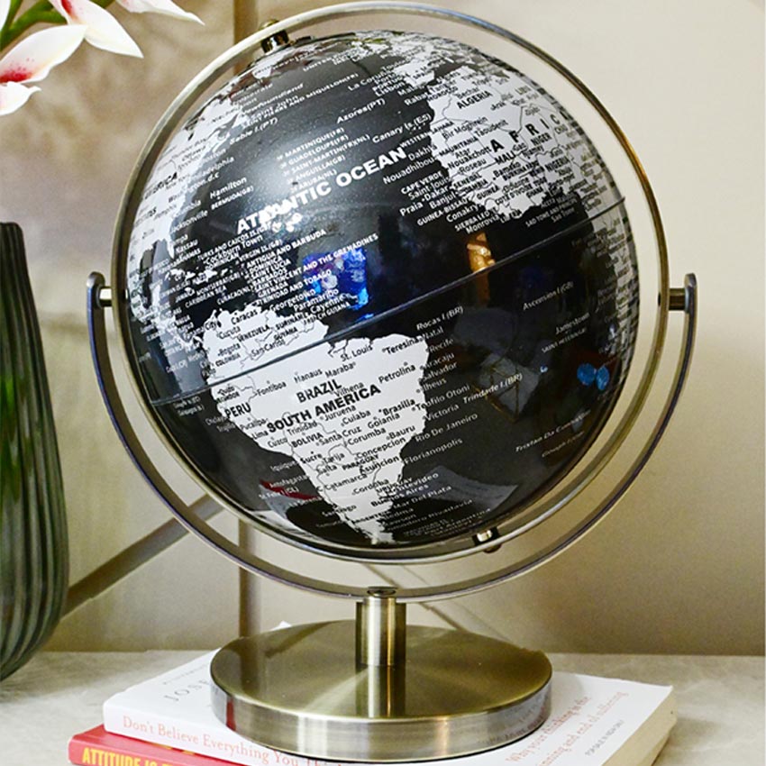 Classic Elegance Globe On Metal Stand | 9 x 11 inches