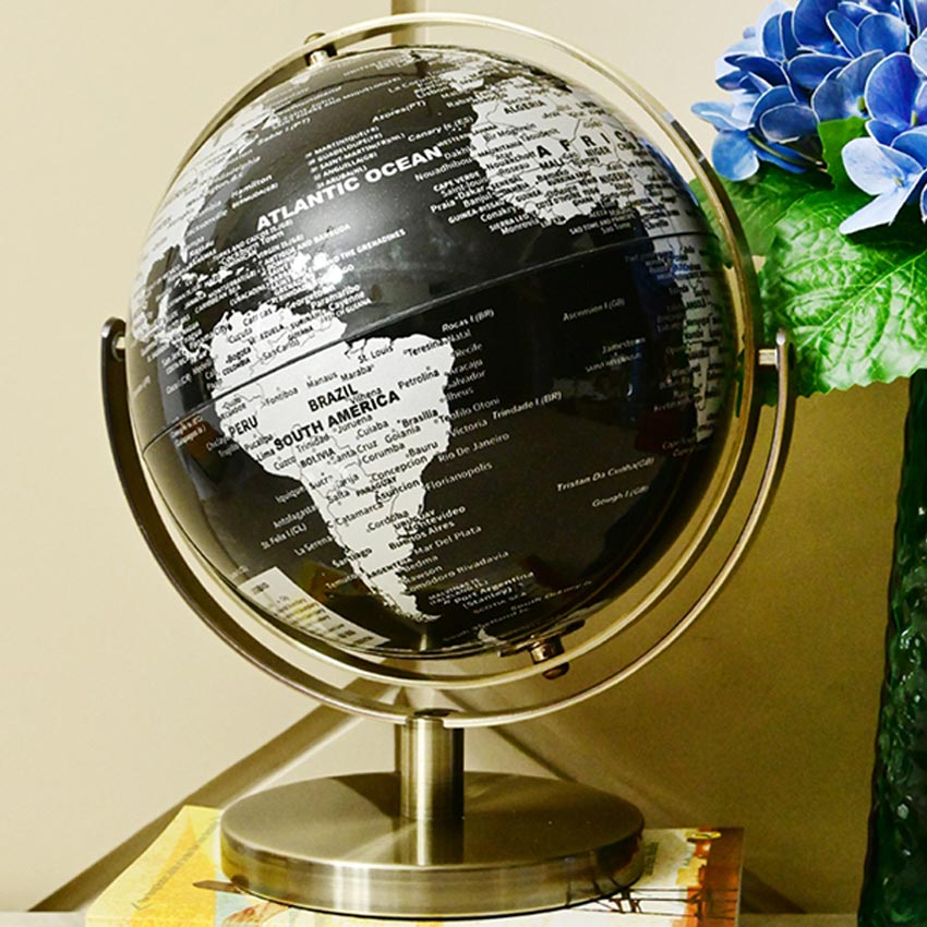 Classic Elegance Globe On Metal Stand | 9 x 11 inches