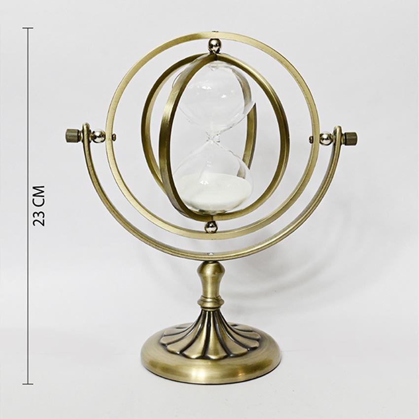 Timeless Charm Brass Golden Rotating Hourglass | 4 x 9 inches