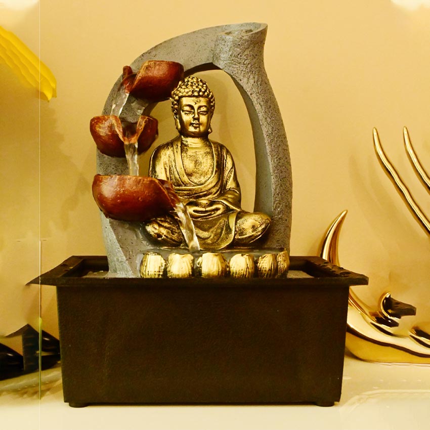Tranquil Buddha Serenity Tabletop Water Fountain Display | 8 x 4 x 11 inches