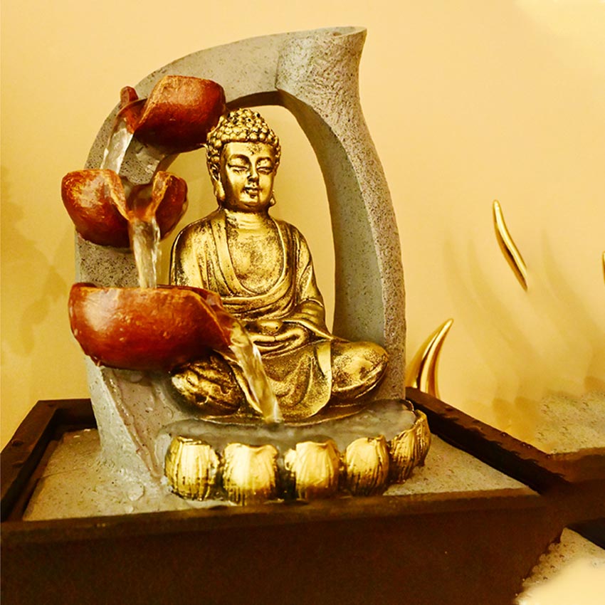 Tranquil Buddha Serenity Tabletop Water Fountain Display | 8 x 4 x 11 inches