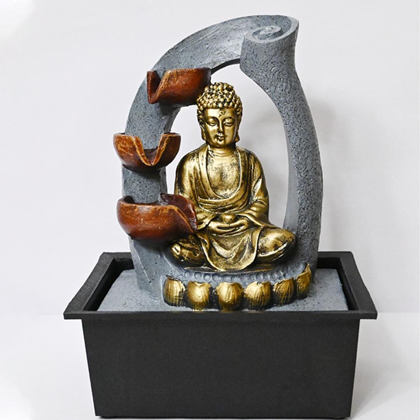 Tranquil Buddha Serenity Tabletop Water Fountain Display | 8 x 4 x 11 inches