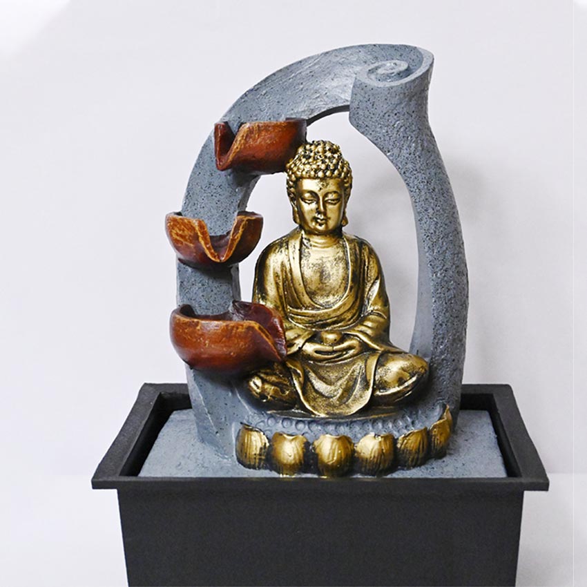 Tranquil Buddha Serenity Tabletop Water Fountain Display | 8 x 4 x 11 inches