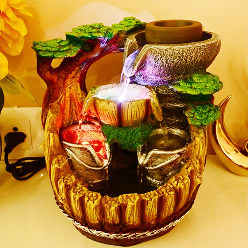 Graceful Cascading Tabletop Waterfall Fountain for Serenity | 6 x 4 x 10 inches