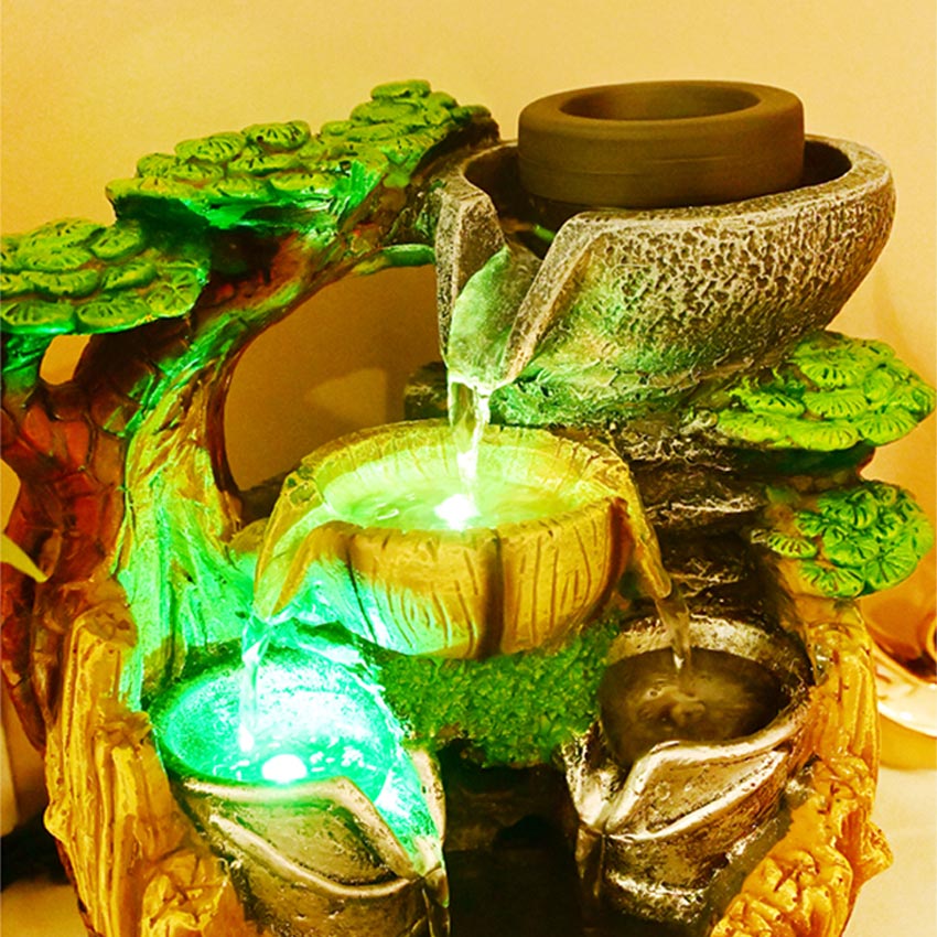 Graceful Cascading Tabletop Waterfall Fountain for Serenity | 6 x 4 x 10 inches