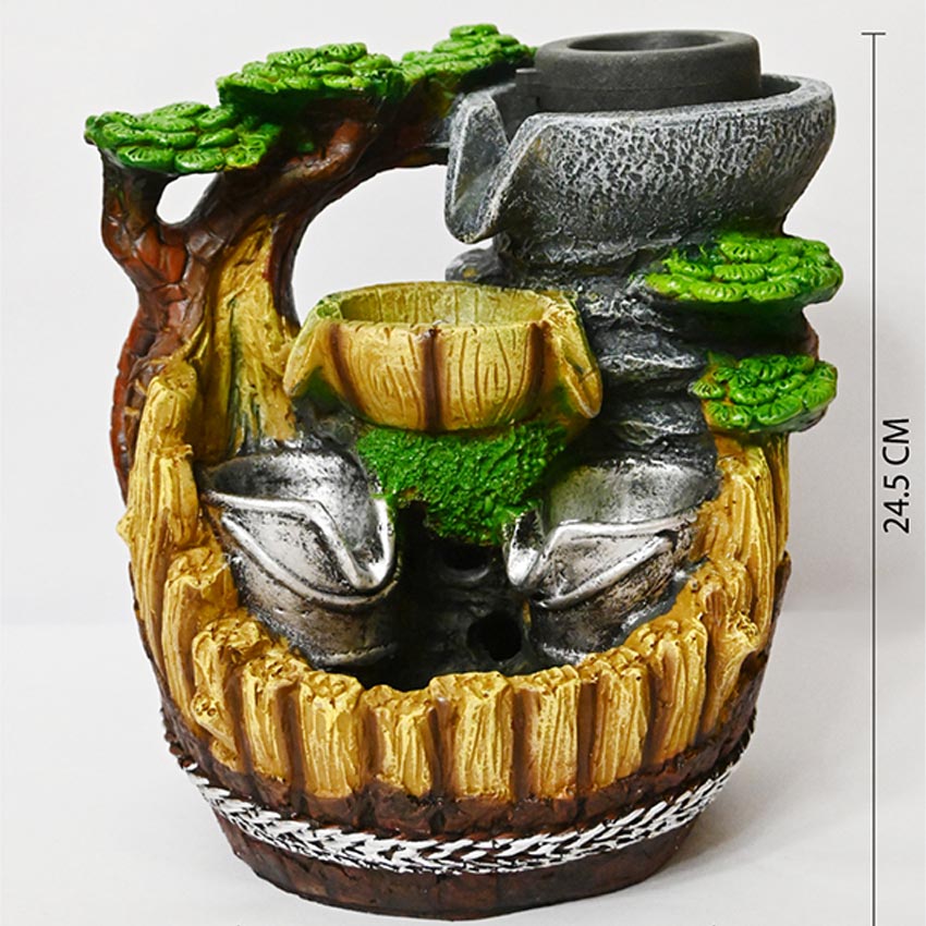 Graceful Cascading Tabletop Waterfall Fountain for Serenity | 6 x 4 x 10 inches