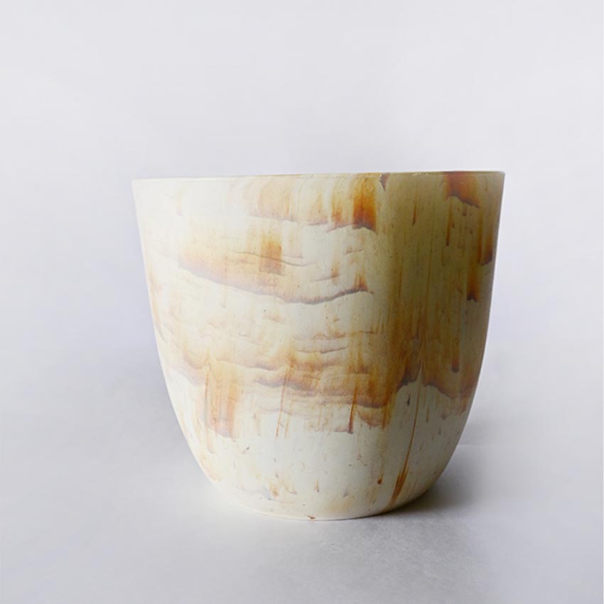 Artfully Vivid Tie Cream Dye Polyethylene Planter Pot | 6 x 5 inches