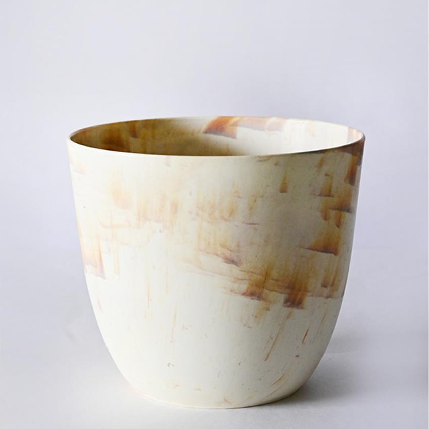 Artfully Vivid Tie Cream Dye Polyethylene Planter Pot | 6 x 5 inches