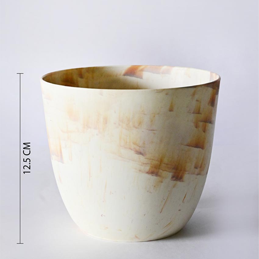 Artfully Vivid Tie Cream Dye Polyethylene Planter Pot | 6 x 5 inches