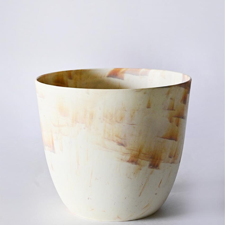 Artfully Vivid Tie Cream Dye Polyethylene Planter Pot | 6 x 5 inches