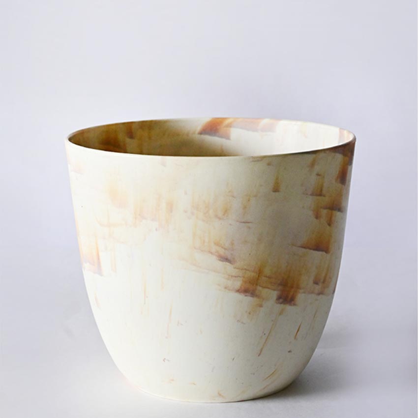 Artfully Vivid Tie Cream Dye Polyethylene Planter Pot | 6 x 5 inches