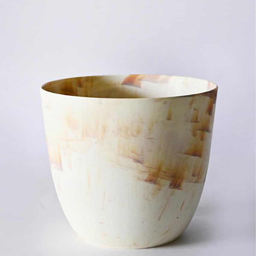 Artfully Vivid Tie Cream Dye Polyethylene Planter Pot | 6 x 5 inches