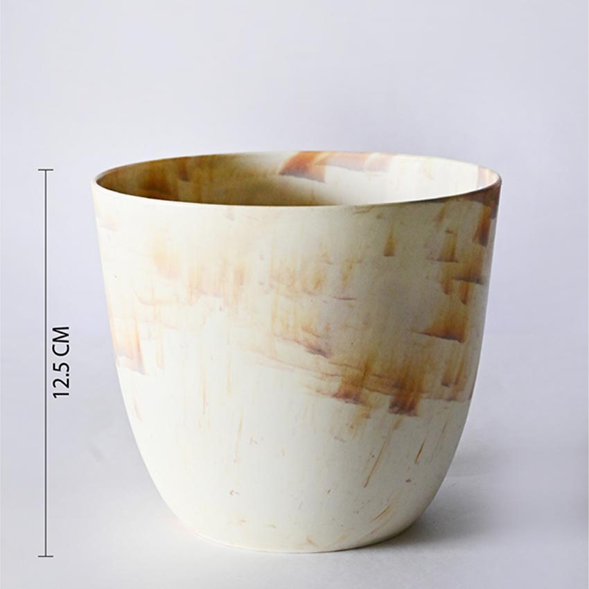 Artfully Vivid Tie Cream Dye Polyethylene Planter Pot | 6 x 5 inches