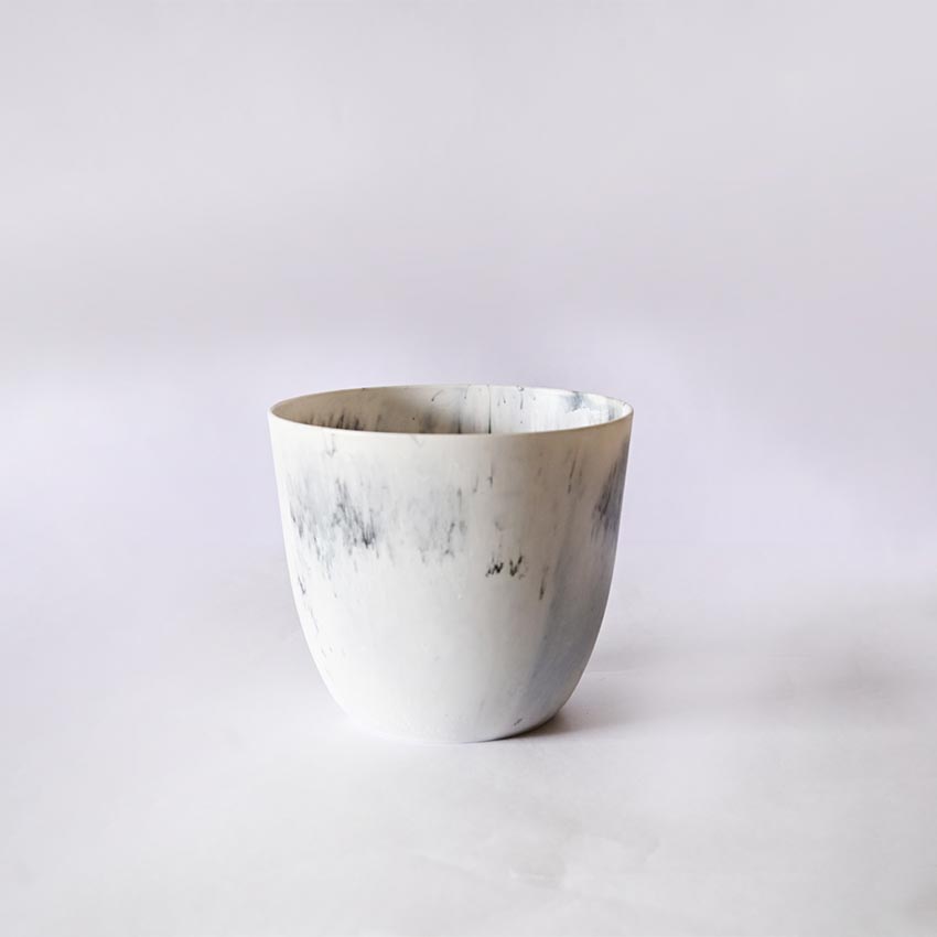 Modern Artistic White Tie Dye Indoor Planter Pot Without Plant | 6 x 5 inches