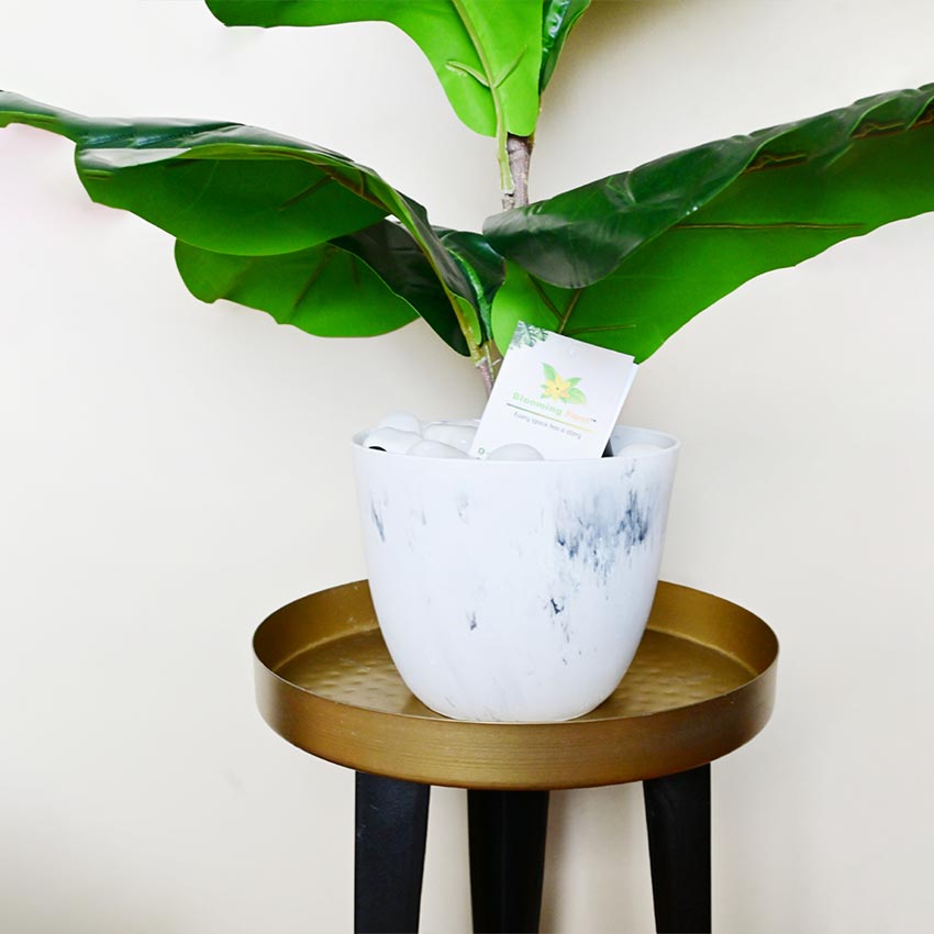 Modern Artistic White Tie Dye Indoor Planter Pot Without Plant | 6 x 5 inches