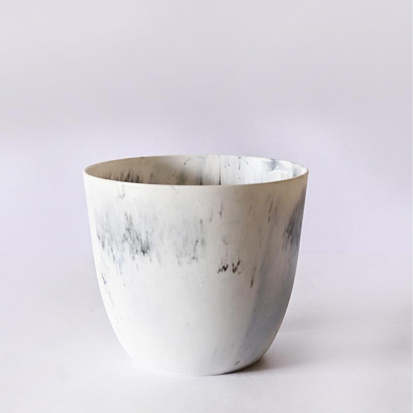 Modern Artistic White Tie Dye Indoor Planter Pot Without Plant | 6 x 5 inches