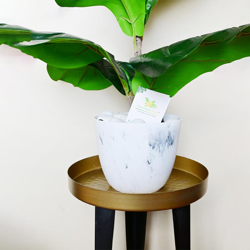 Modern Artistic White Tie Dye Indoor Planter Pot Without Plant | 6 x 5 inches