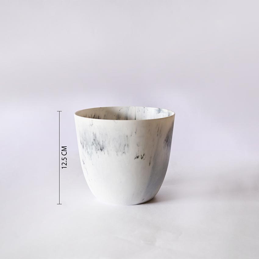 Modern Artistic White Tie Dye Indoor Planter Pot Without Plant | 6 x 5 inches