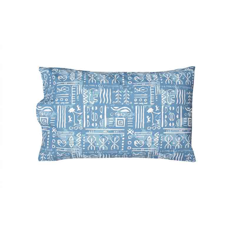 Blue Gamathi Cotton Bedding Set With Pillow Cover | Double Size | 90 x 108 inches