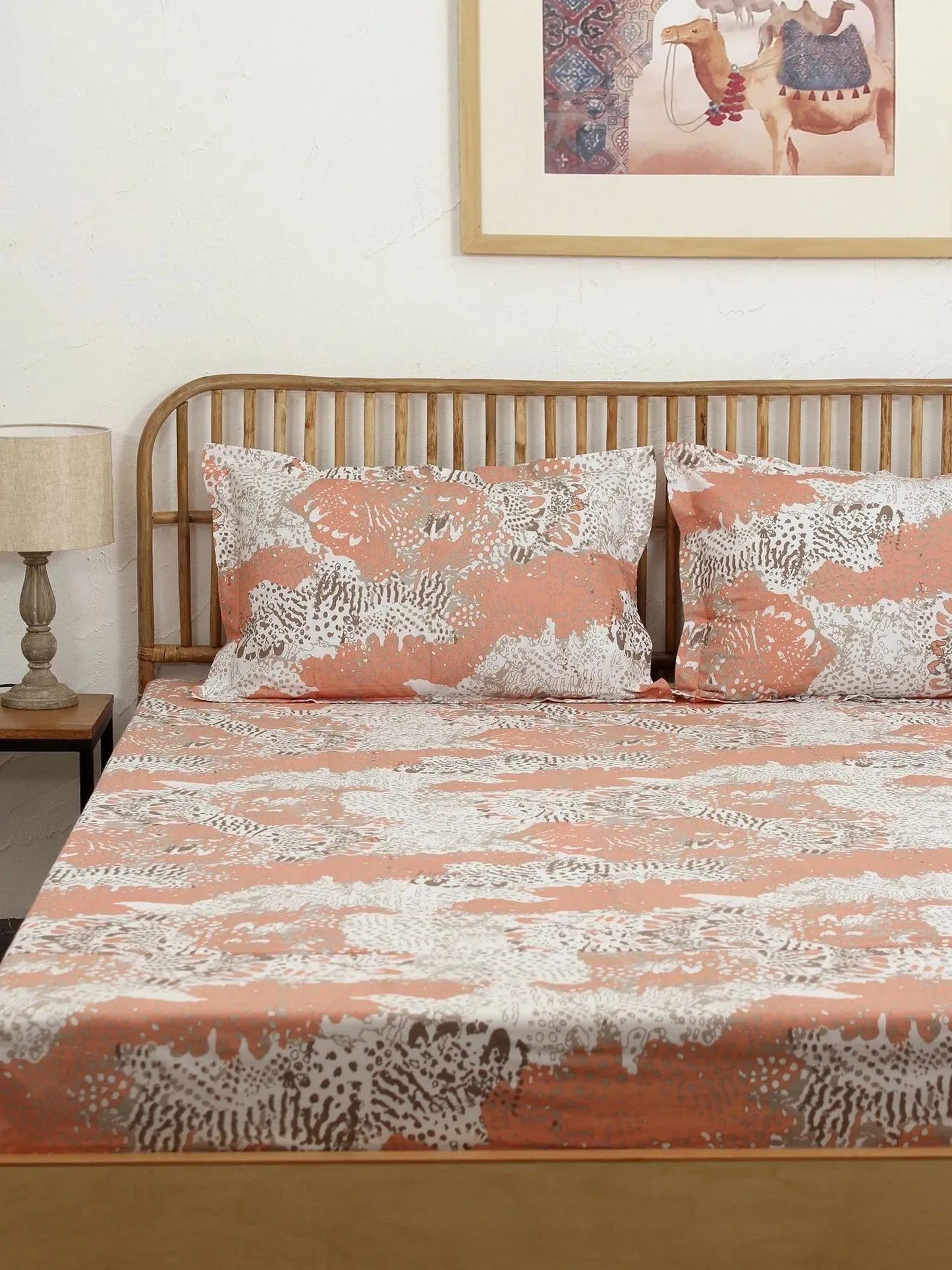 Mashak Cotton Bedding Set With Pillow Covers | Multiple Color | Double Size | 90 x 108 Inches