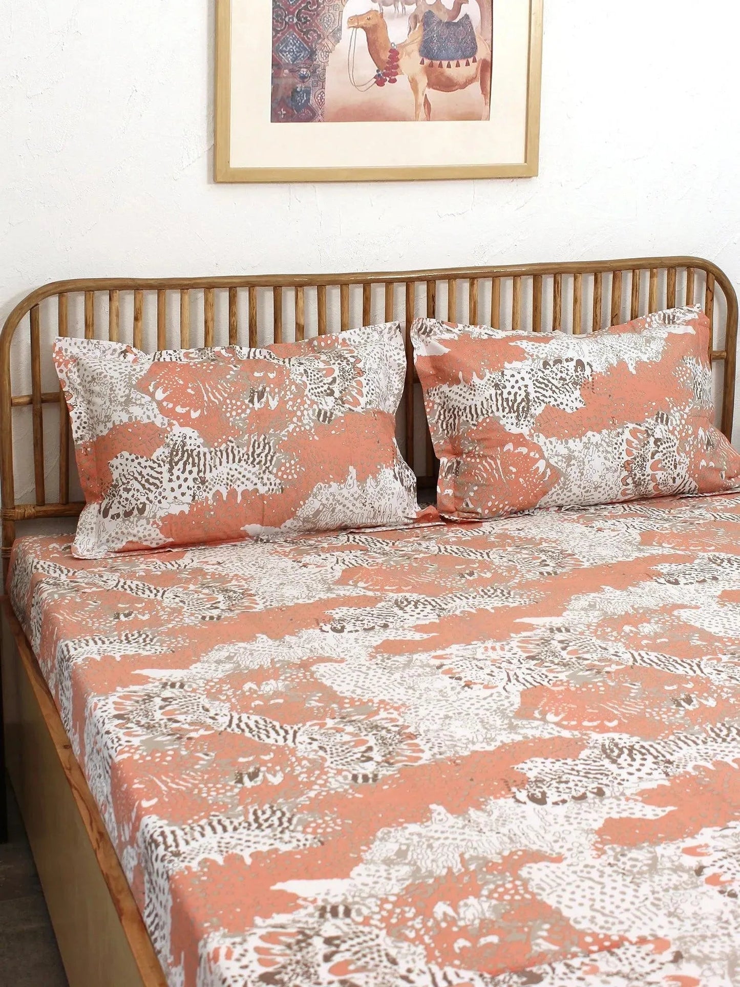 Mashak Cotton Bedding Set With Pillow Covers | Multiple Color | Double Size | 90 x 108 Inches