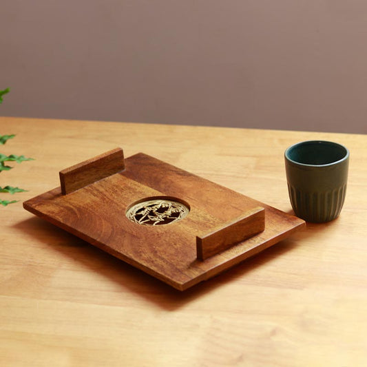 Decorative Wooden Platter Tray | 12 x 8 inches