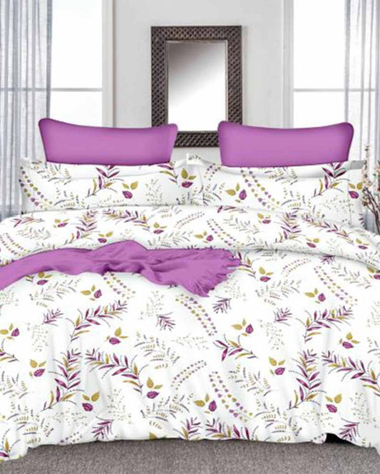 Floral Design Cotton Bedding Set | King Size Red