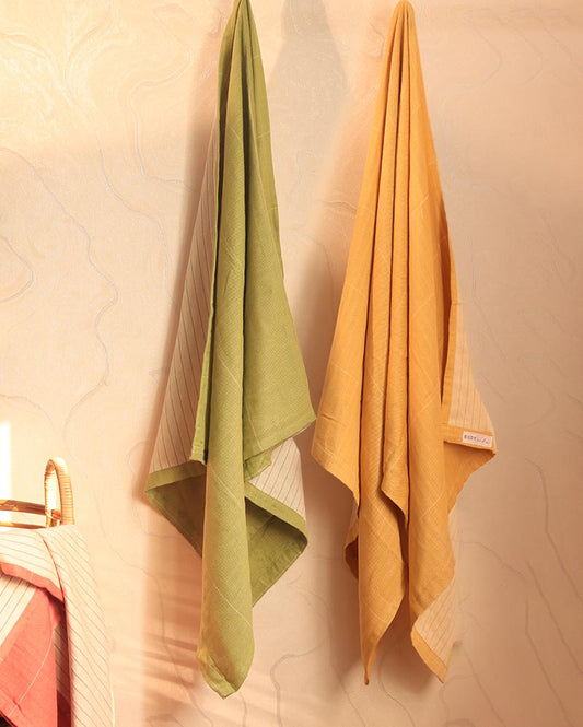 Aloevera Double Cloth Bath Towel | Set of 2 | 59x30 inches
