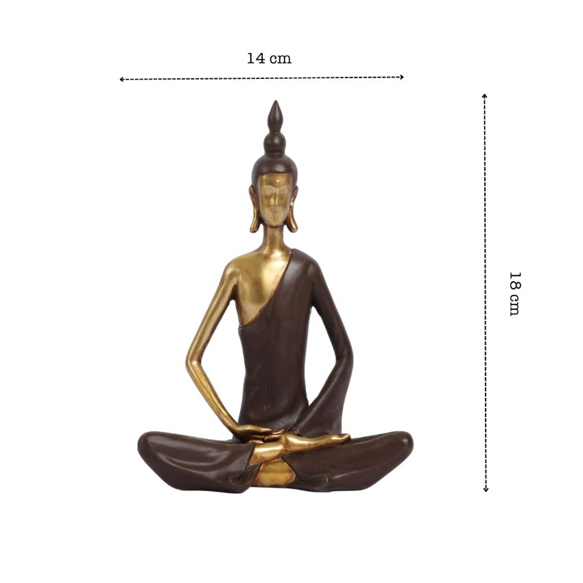 Exquisite Magnificent Modern Gold Meditating Buddha Statue | 6 x 7 inches