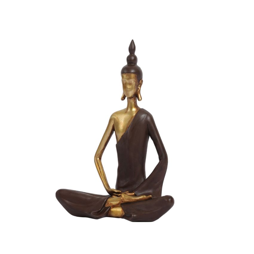Exquisite Magnificent Modern Gold Meditating Buddha Statue | 6 x 7 inches