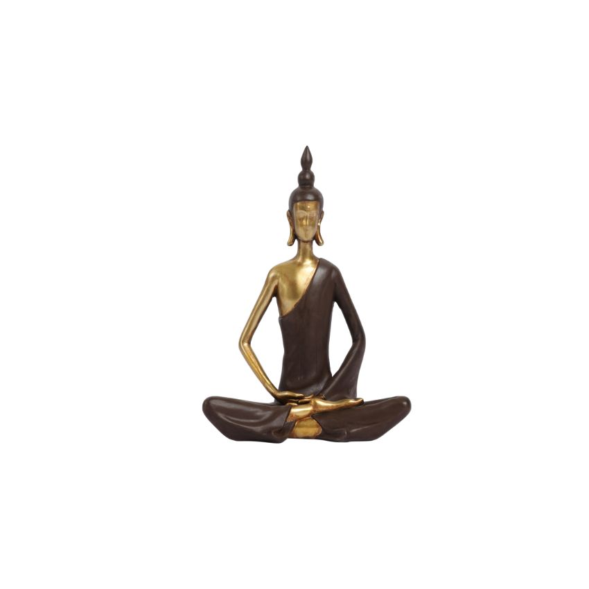 Exquisite Magnificent Modern Gold Meditating Buddha Statue | 6 x 7 inches