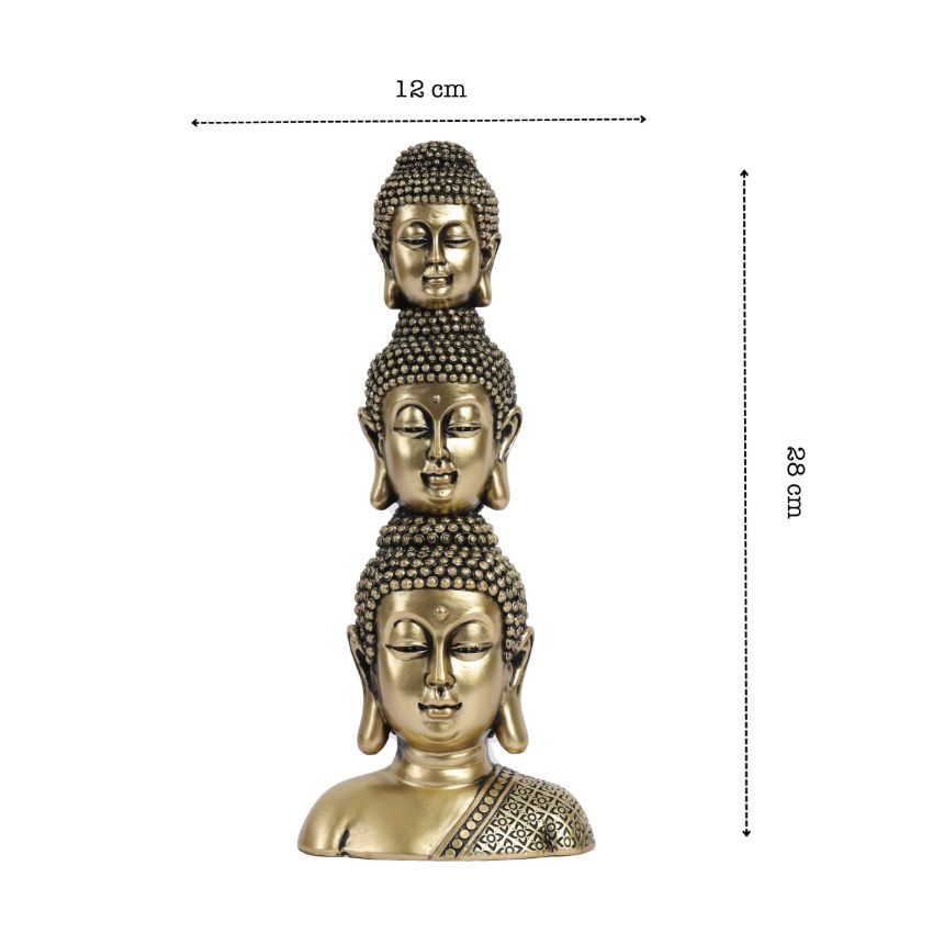 Radiant Golden Buddha Head Showpiece Centerpiece | 6 x 12 inches