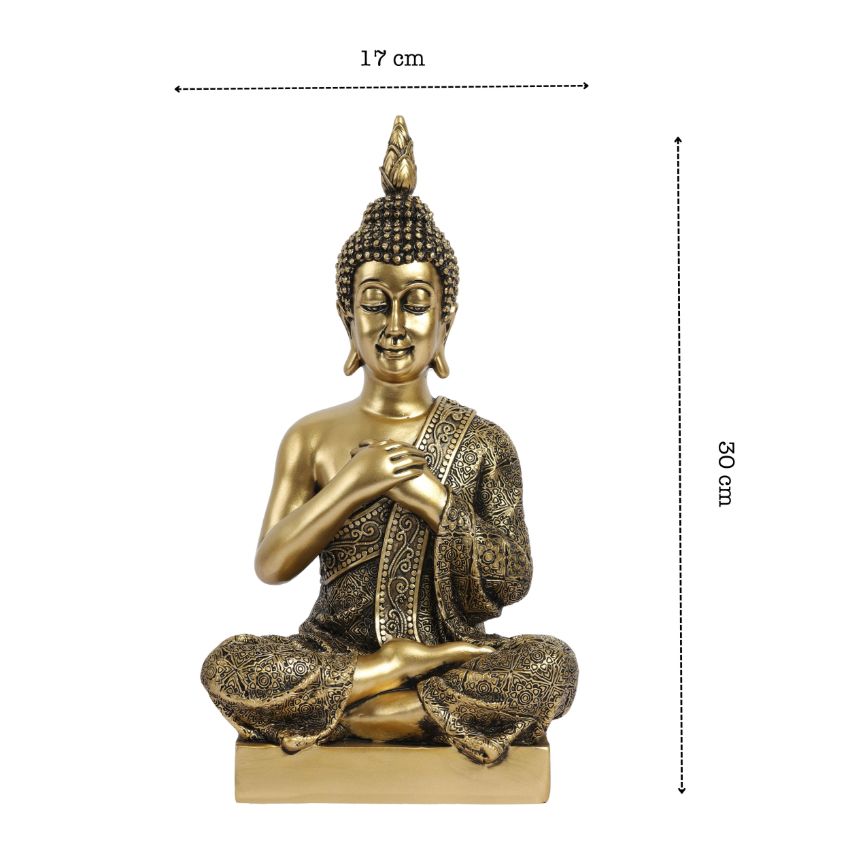 Joyful Sitting Buddha Statue Spiritual Decor | 6 x 12 inches
