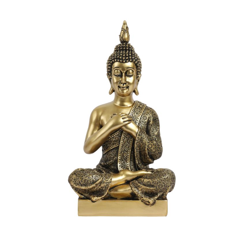 Joyful Sitting Buddha Statue Spiritual Decor | 6 x 12 inches