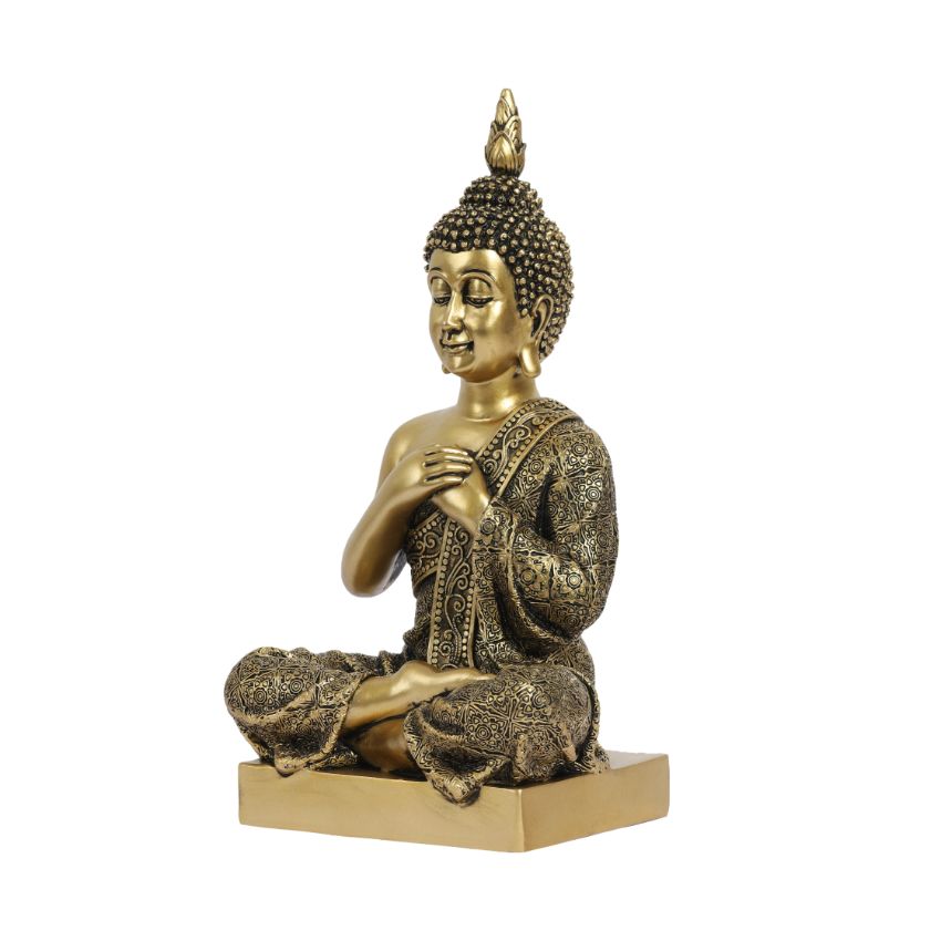 Joyful Sitting Buddha Statue Spiritual Decor | 6 x 12 inches
