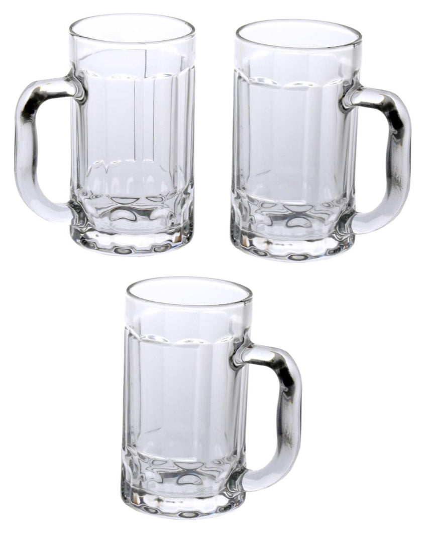 Classic Clear Glass Beer Mugs | 400ml | Set of 3