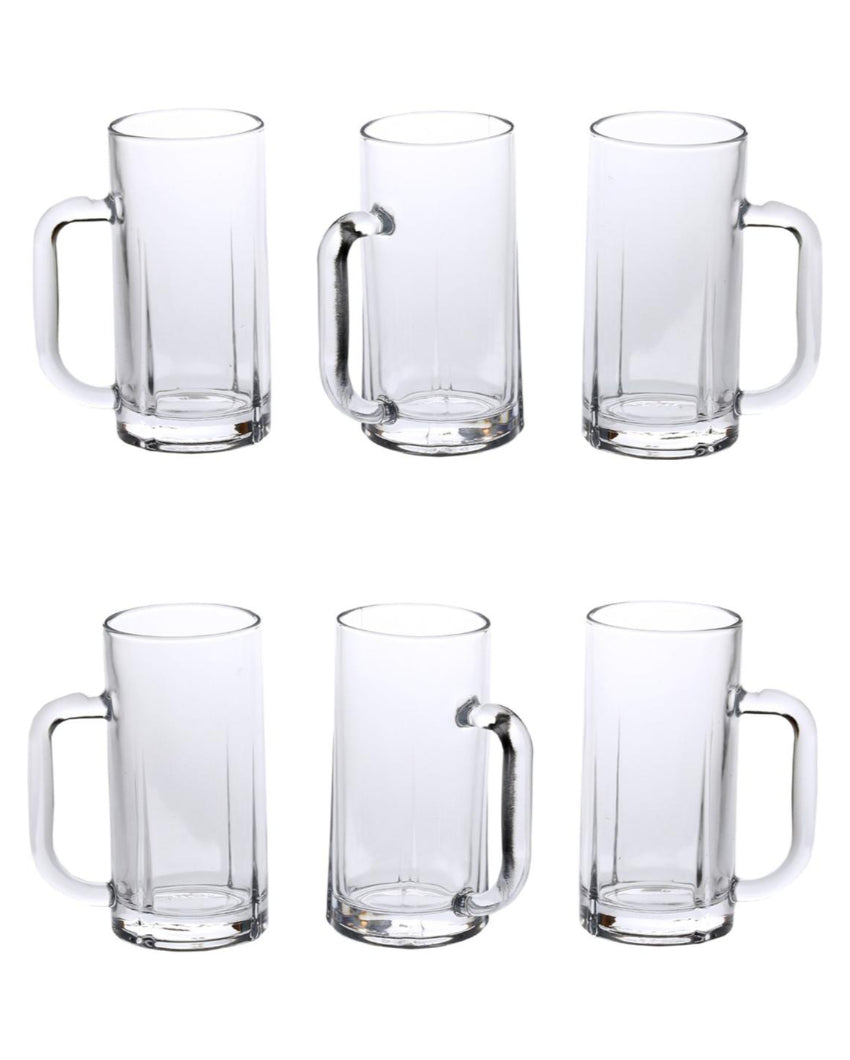 Heavy-Duty Clear Glass Beer Mugs | 300ml | Set of 6