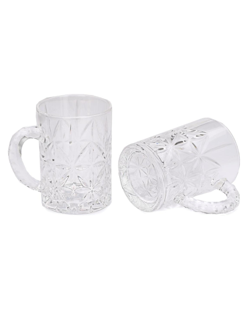 Elegant Frosted Glass Beer Mugs | 450ml | 4 x 5 inches