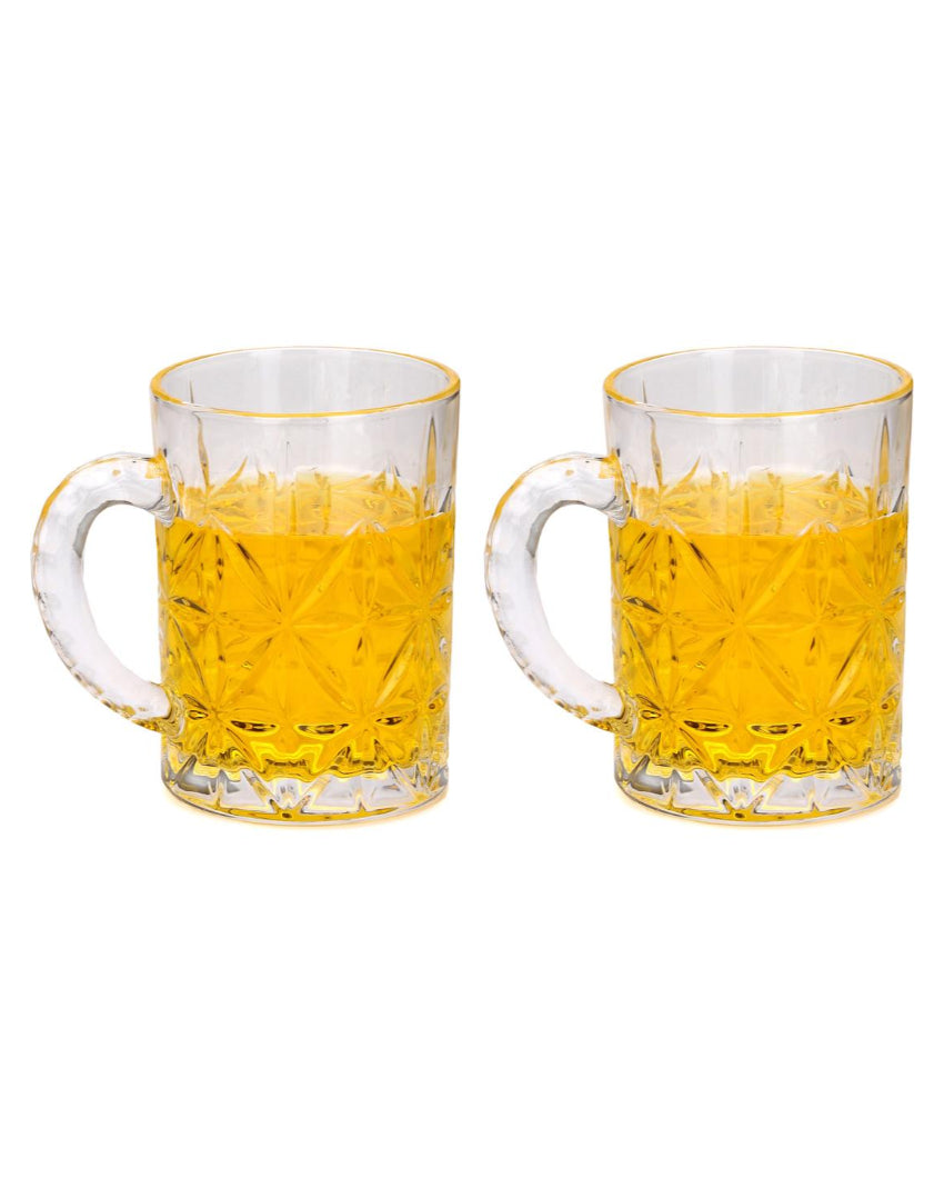 Elegant Frosted Glass Beer Mugs | 450ml | 4 x 5 inches