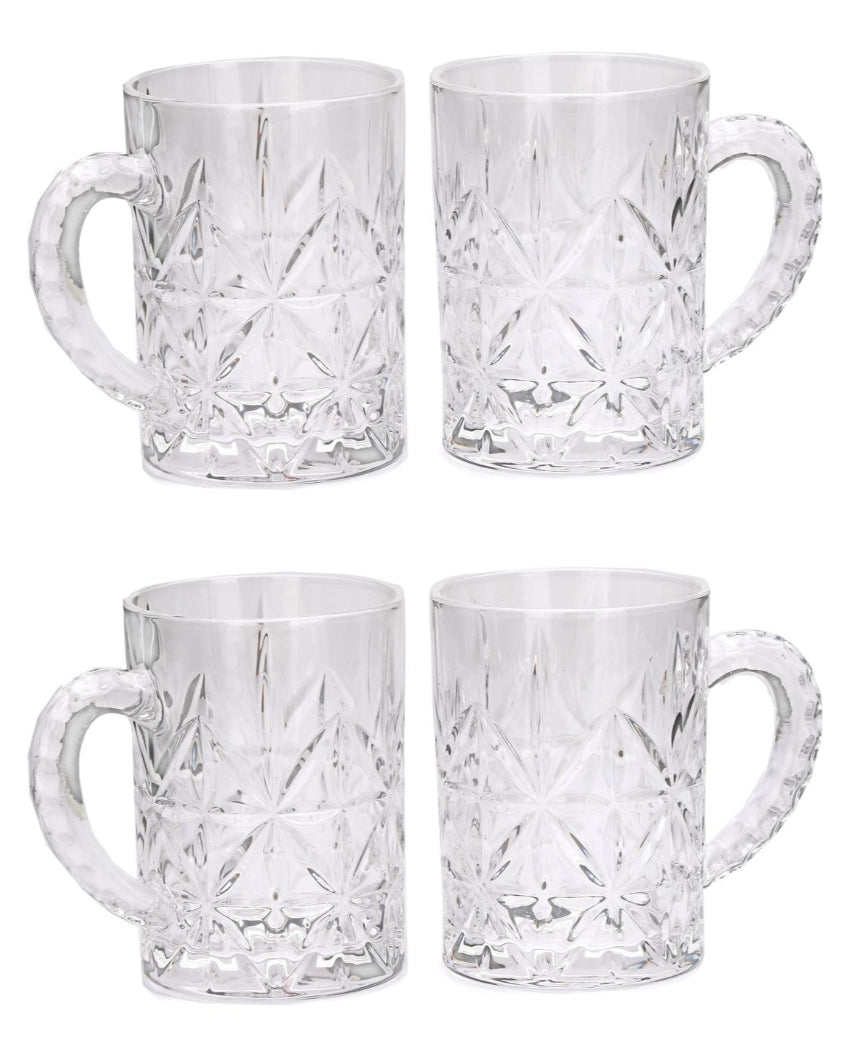 Elegant Frosted Glass Beer Mugs | 450ml | 4 x 5 inches