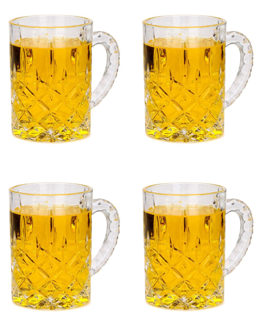 Heavy-Duty Clear Glass Beer Mugs | 450ml | 4 x 5 inches