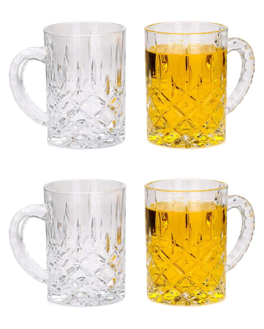 Heavy-Duty Clear Glass Beer Mugs | 450ml | 4 x 5 inches