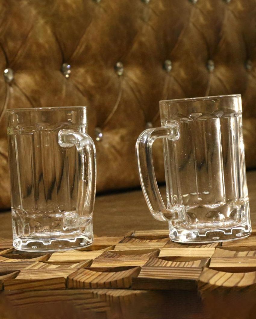 Pub Style Clear Glass Beer Mugs | 400ml | 4 x 6 inches