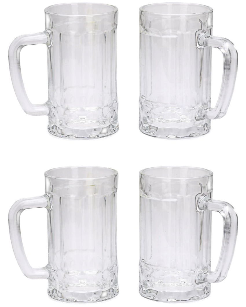 Pub Style Clear Glass Beer Mugs | 400ml | 4 x 6 inches