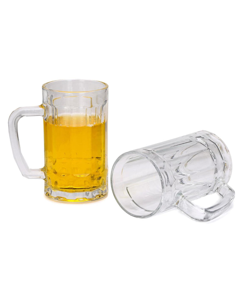 Pub Style Clear Glass Beer Mugs | 400ml | 4 x 6 inches