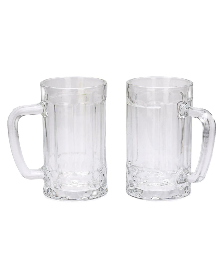 Pub Style Clear Glass Beer Mugs | 400ml | 4 x 6 inches