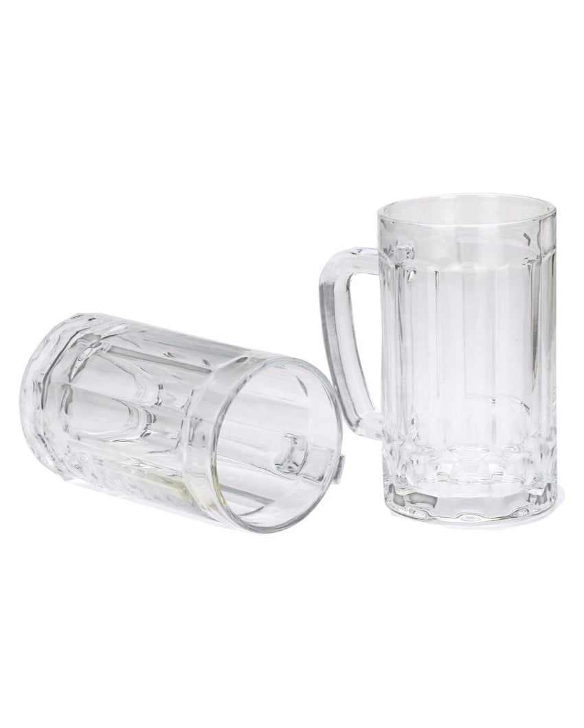 Pub Style Clear Glass Beer Mugs | 400ml | 4 x 6 inches