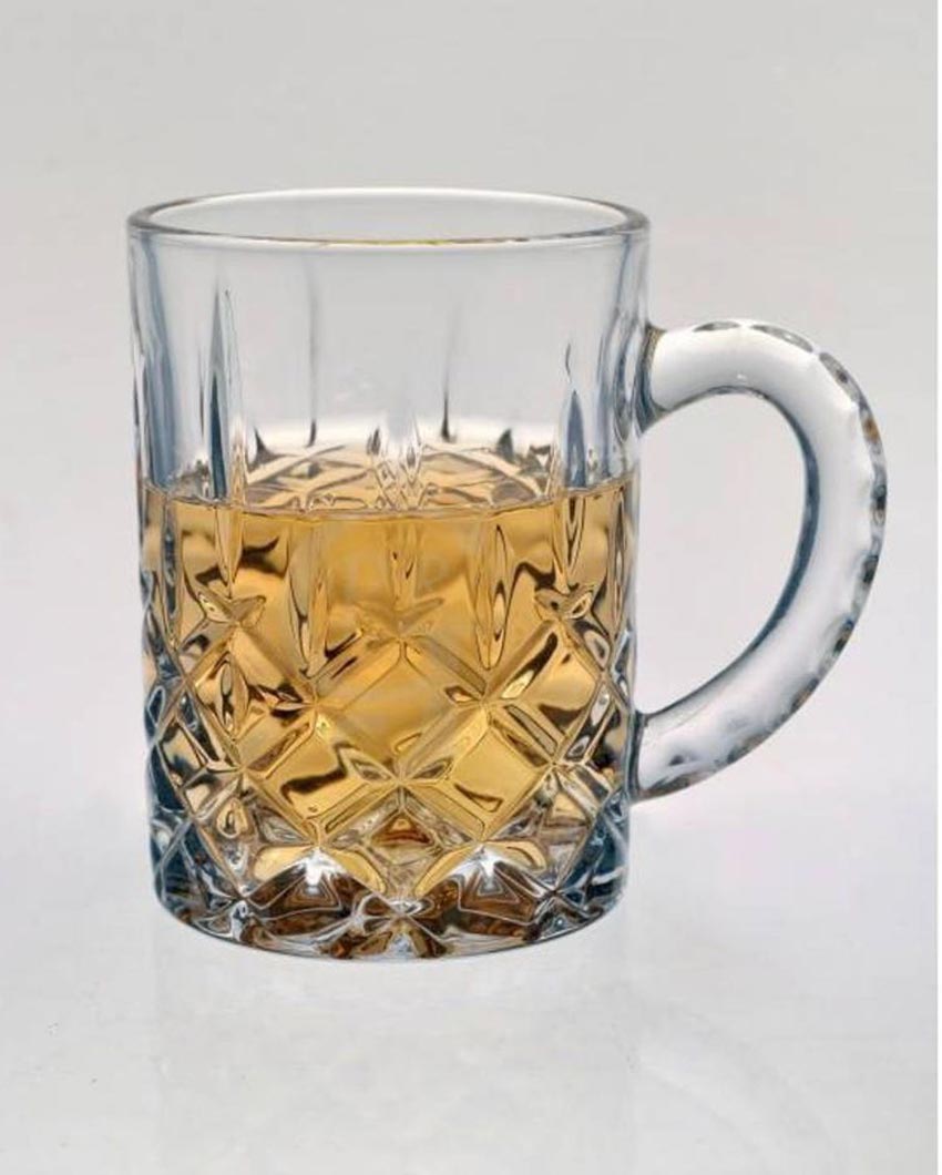Elegant and Sturdy Clear Glass Beer Mugs | 450ml | 4 x 5 inches